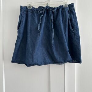 Draper James Denim Blue Skirt with Drawstring